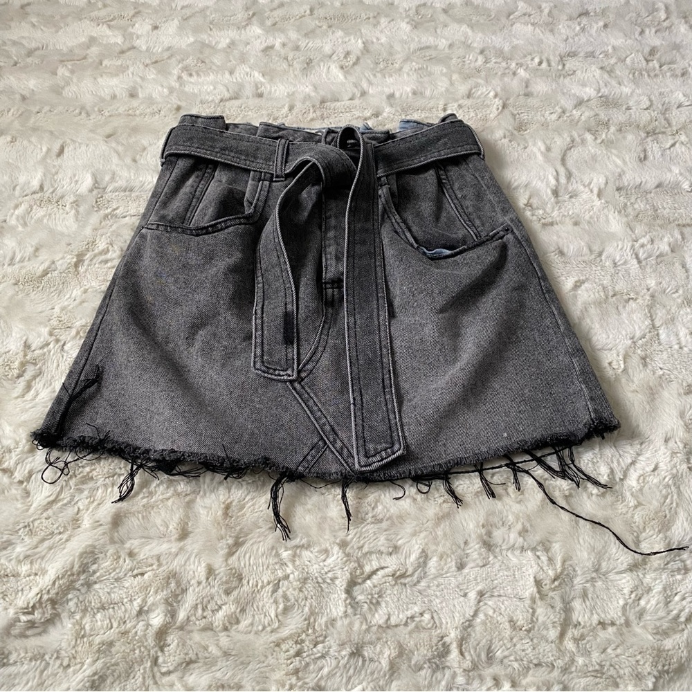 We the Free People Women's Size 25 Gray Denim East of Eden Mini Skirt